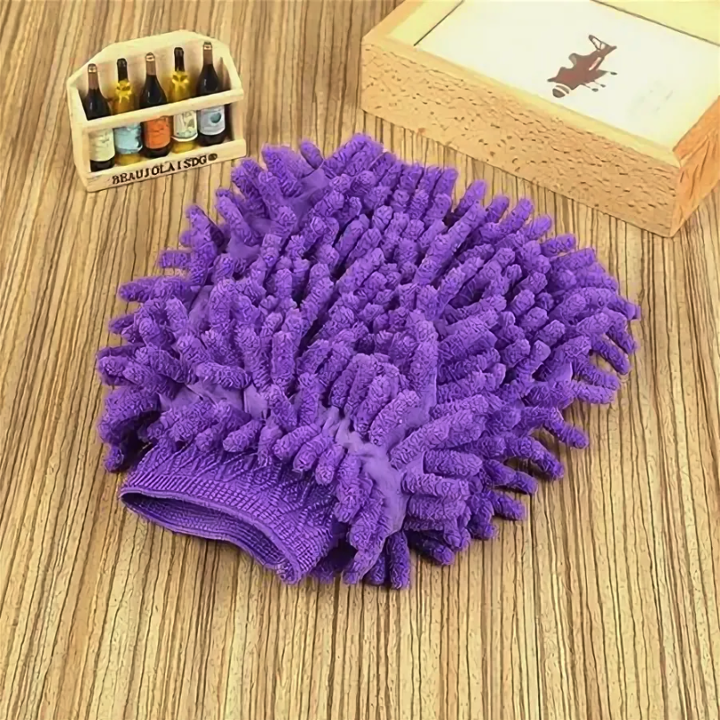 Варежка для уборки микрофибра фиолетовая