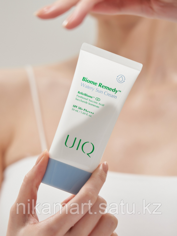 UIQ Biome Remedy Watery Sun Cream SPF50+ Увлажняющий солнцезащитный крем с пробиотиками - фото 1 - id-p114746641