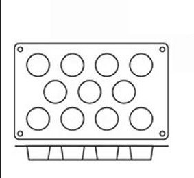 Форма силик. д/зам. и вып. Маффин d51мм h28мм, 11 ячеек 30SF022/N Black - фото 1 - id-p114774131