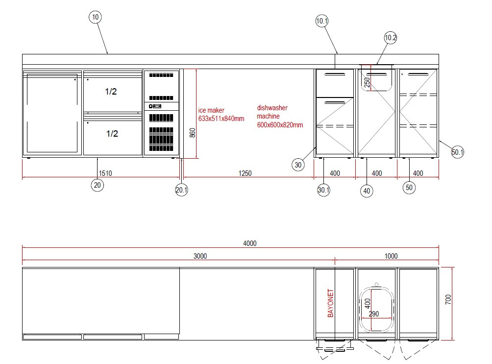 ЛИНИЯ БАРНАЯ APACH CHEF LINE LBLR4000/700/860SP1 ПРИСТЕННАЯ - фото 1 - id-p114777242