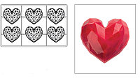 Форма д/шок. конфет Diamond Heart 70x66 h20мм , 6шт, п/к MA3015