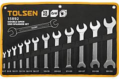 Набор комбинированных ключей(рож+нак) 12 шт, 1/4",5/16",3/8",7/16", 1/2",9/16",5/8.. Tolsen 15487