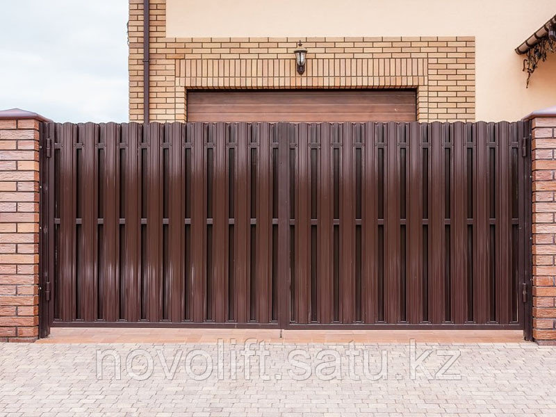 Ворота в лофт стиле из штакетника - фото 2 - id-p114780936