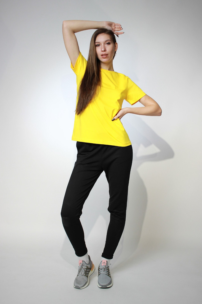 Костюм футболка Classic женская и трико 2-хнитка желтый черный - фото 7 - id-p114783561