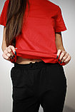 Костюм футболка Classic женская и трико 2-хнитка красный черный, фото 5