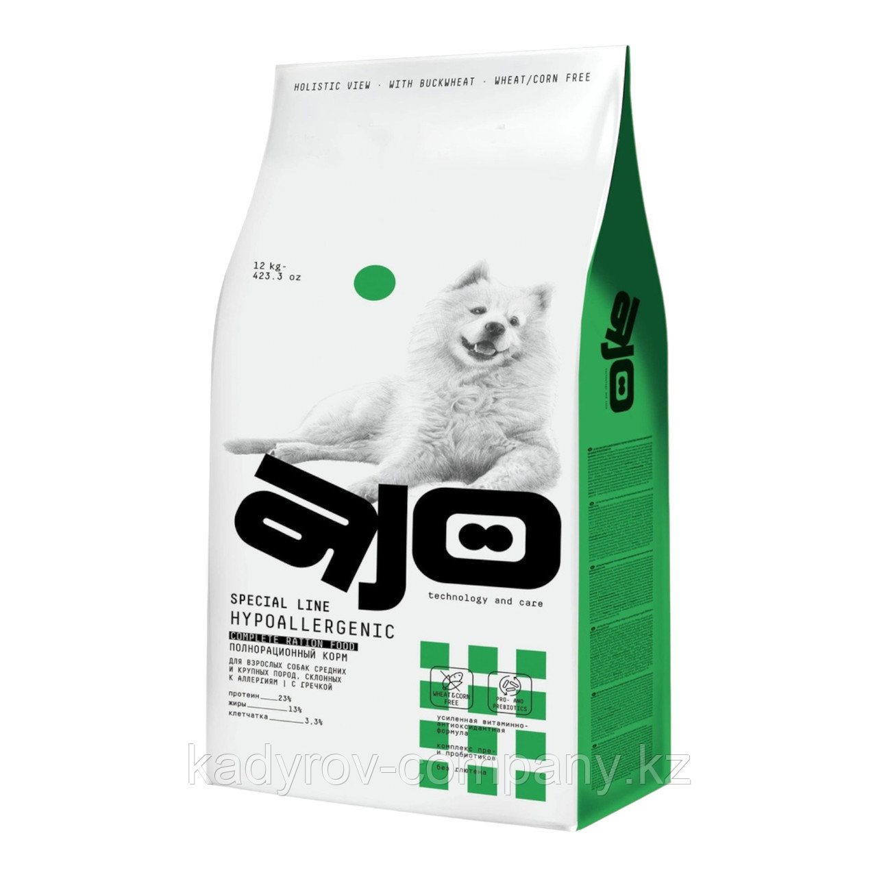 AJO Dog Sense Сухой полнорационный корм с гречкой для собак с чувствительным пищеварением 12 кг - фото 1 - id-p114665150