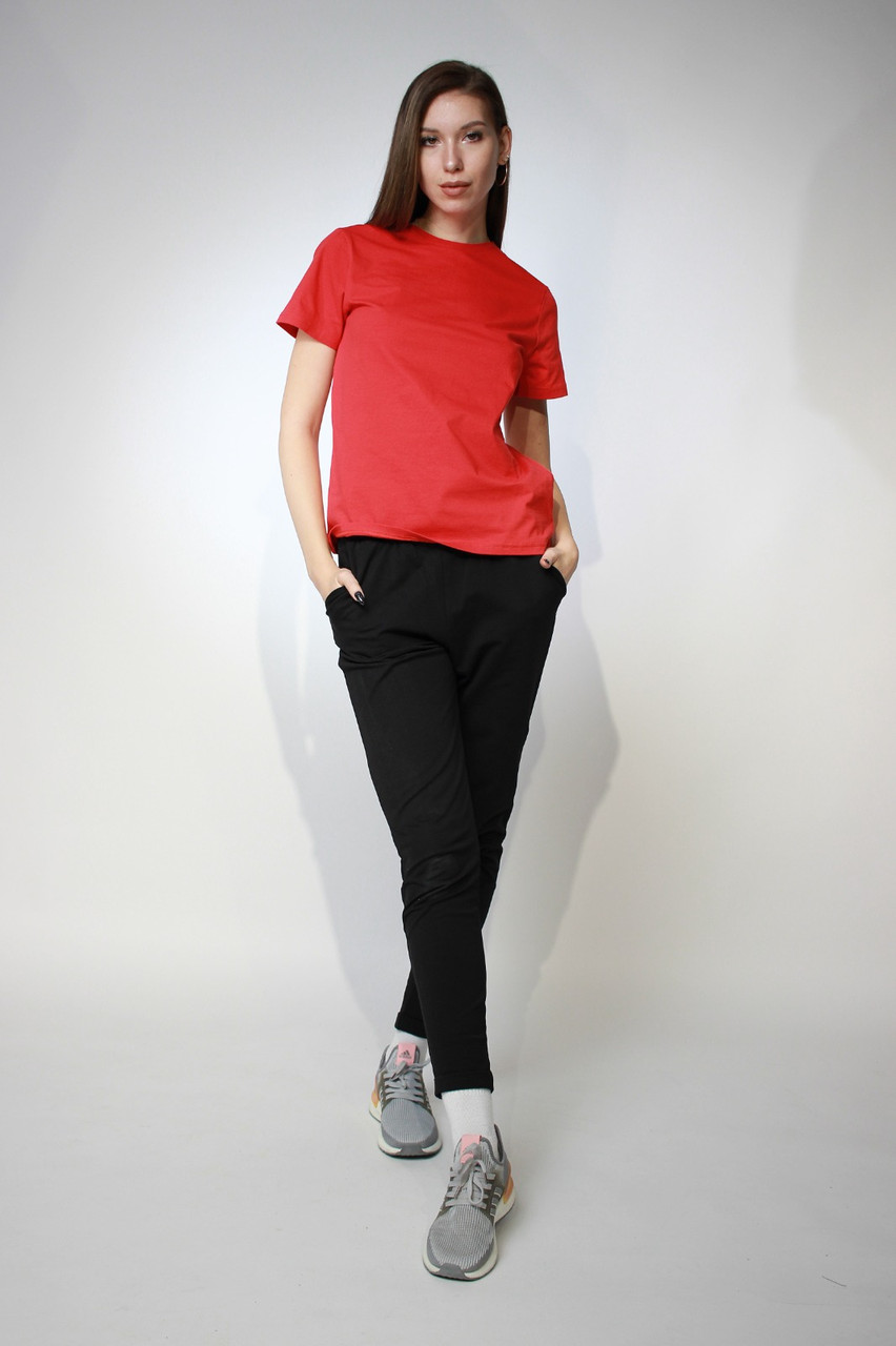 Костюм футболка Classic женская и трико 2-хнитка красный черный - фото 6 - id-p114784037