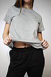 Костюм футболка Classic женская и трико 2-хнитка серый черный, фото 5