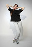 Костюм футболка Oversize Премиум и трико 2-хнитка прямые черный серый, фото 6