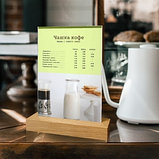 Тейбл тент (менюхолдер) с деревянным основанием (бук) А4, фото 7