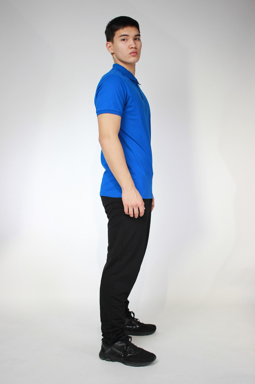 Костюм футболка Polo и трико 2-хнитка ярко-синий черный - фото 3 - id-p114785023