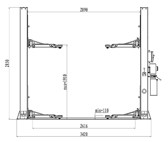 Автоподъемник на 4,2 тонны SILLAN U-T42S 220В - фото 2 - id-p114785067