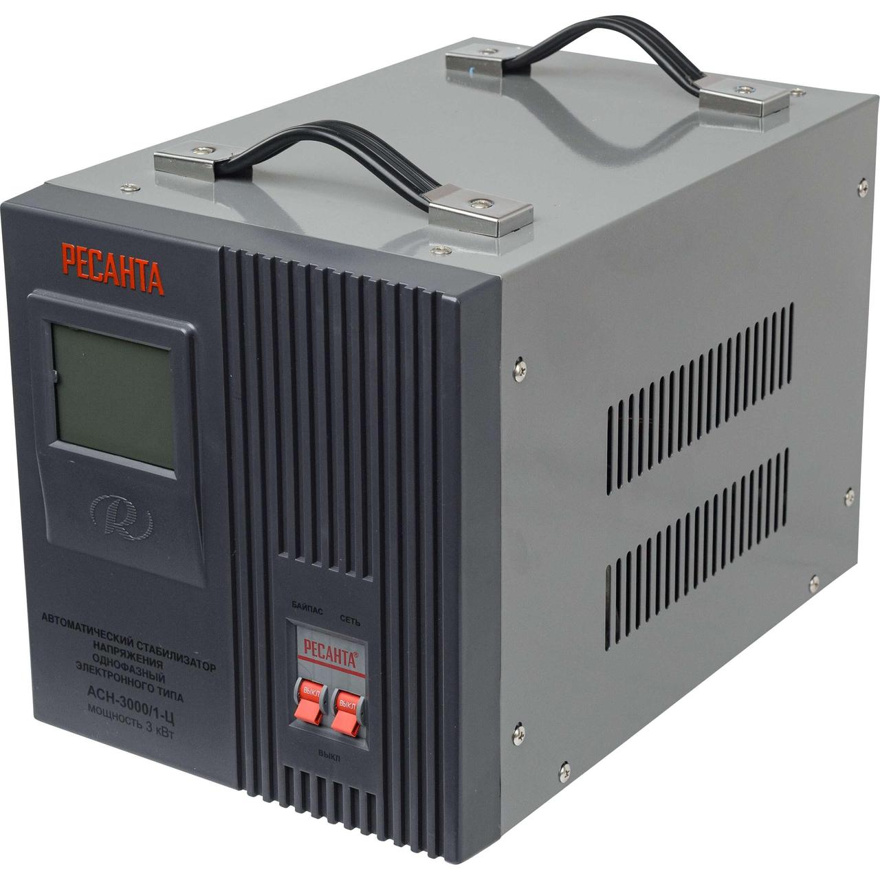 Стабилизатор напряжения электронный (Релейный) - РЕСАНТА ACH-3000/1-Ц 3 кВт - фото 1 - id-p100801169