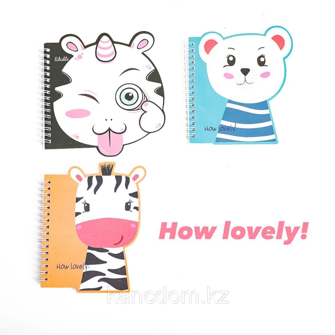Блокнот на спирали "How lovely!" 60л, линия WB-95432-4