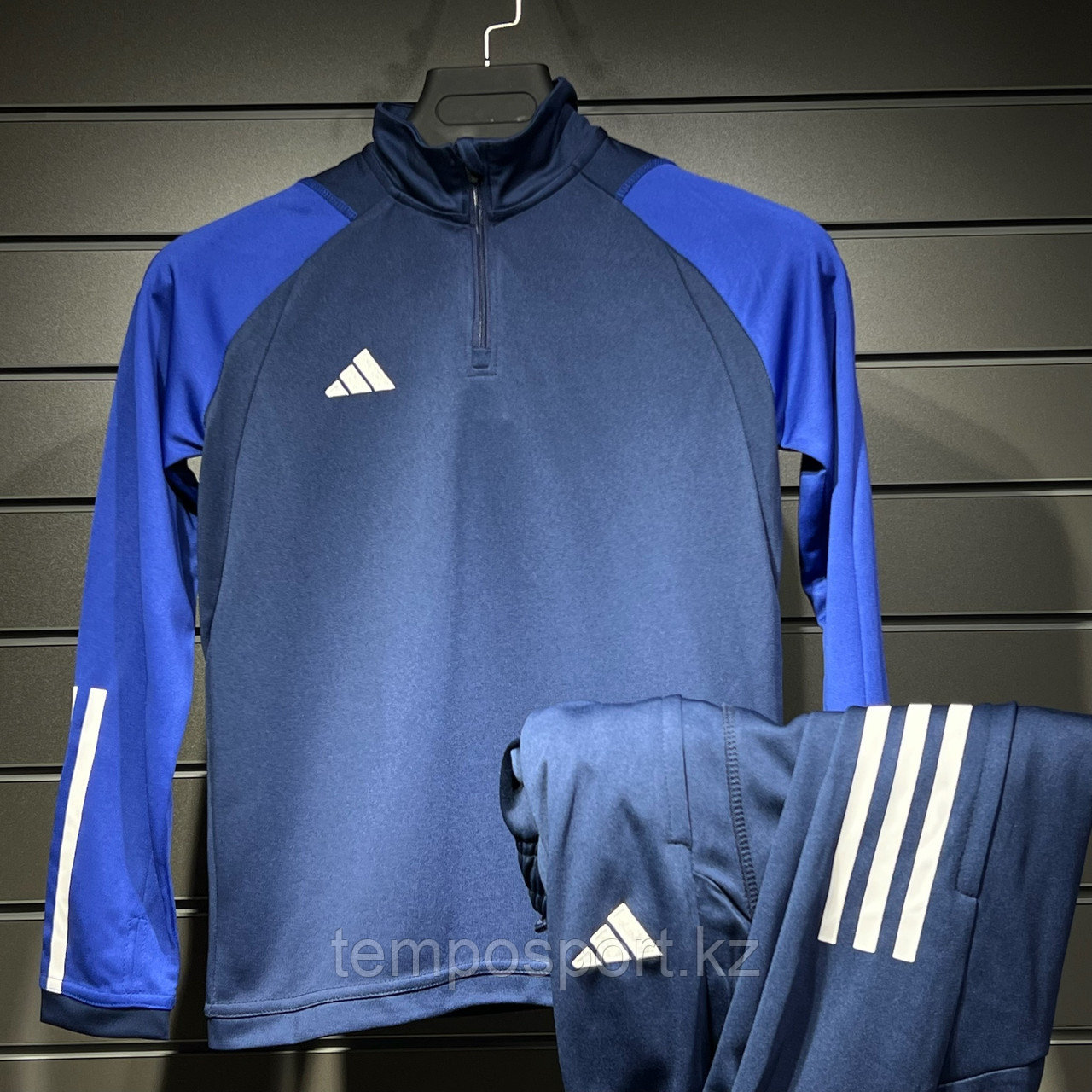 Тренировочный костюм Adidas детский ( темно синий / синий ) - фото 2 - id-p114226149