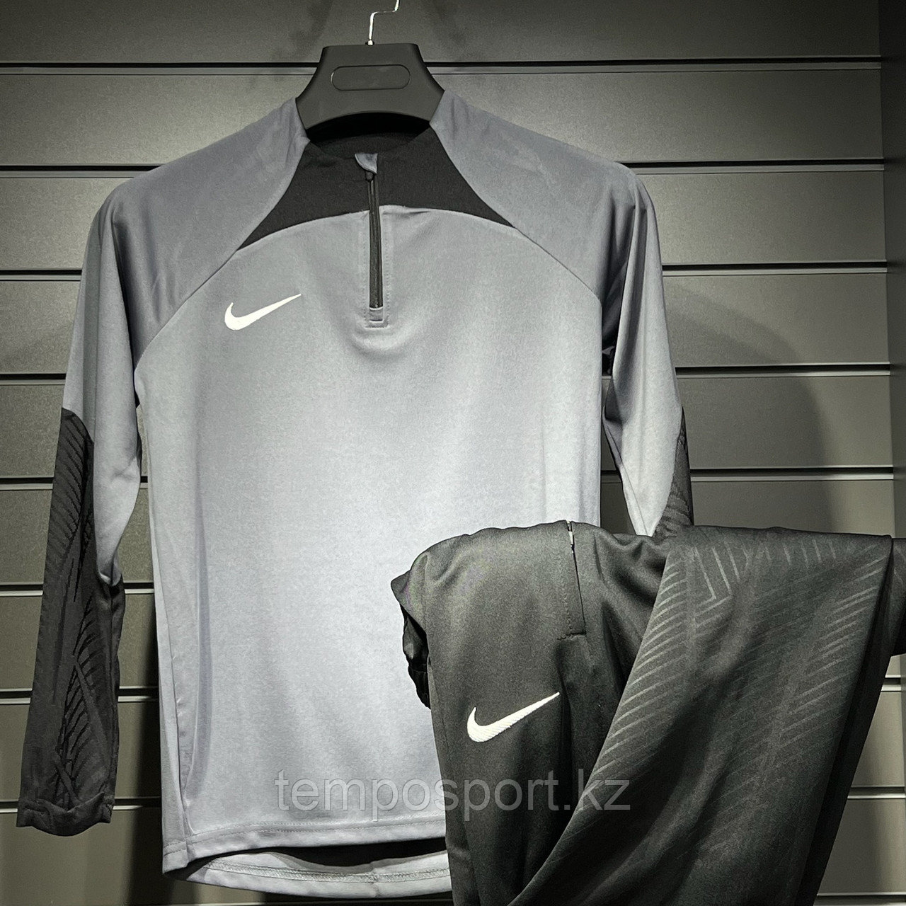 Тренировочный костюм Nike детский ( серый / чёрный) - фото 2 - id-p114226007
