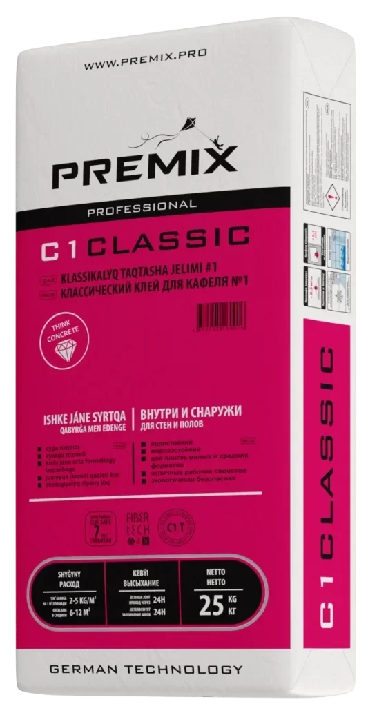 Клей плиточный Premix C1 Classic 25 кг PremixPRO