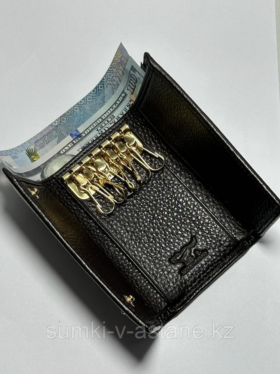 Карманная ключница из кожи, с отделом для купюр "SEPTWOLVES". Размер: 11 # 6.5 # 2.5 см. - фото 8 - id-p114794419