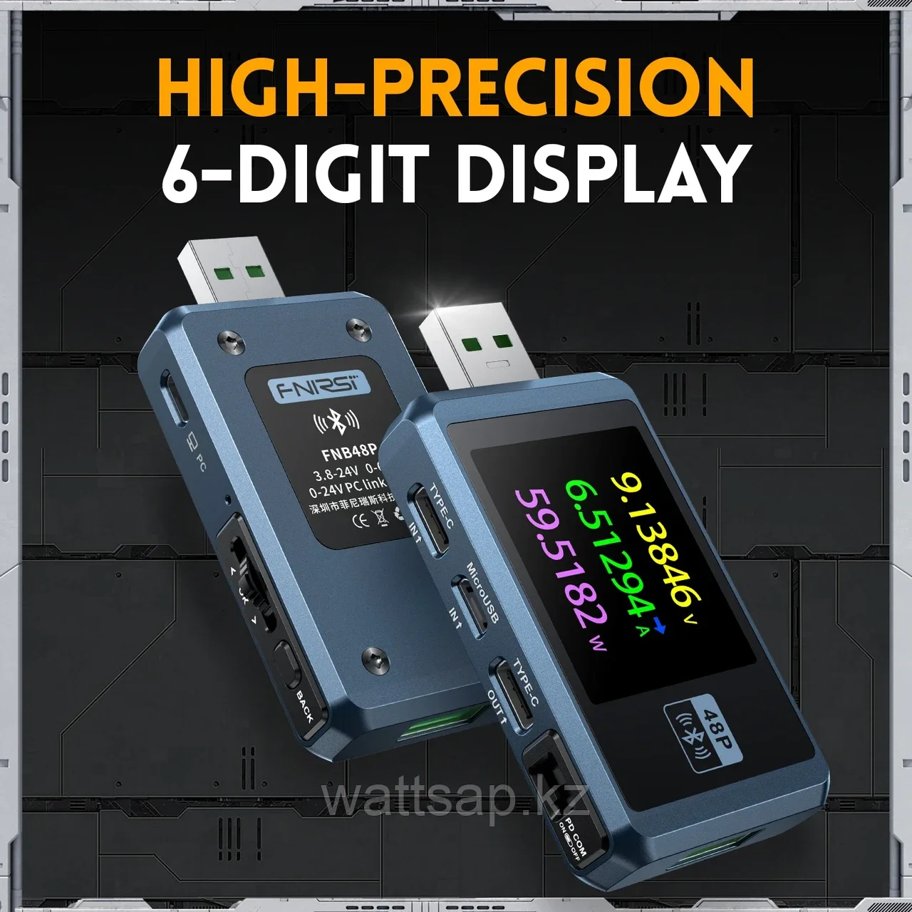 USB-тестер FNIRSI FNB48P цифровой вольтметр амперметр - фото 5 - id-p114863433