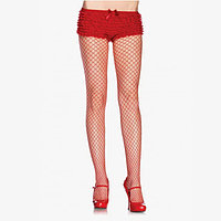 Женские колготки в сетку красные