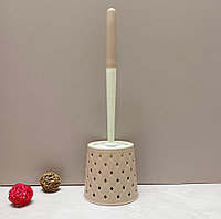 Ёршик для унитаза напольный в сетку 42 см бежевый