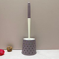 Ёршик для унитаза напольный в сетку 42 см фиолетовый