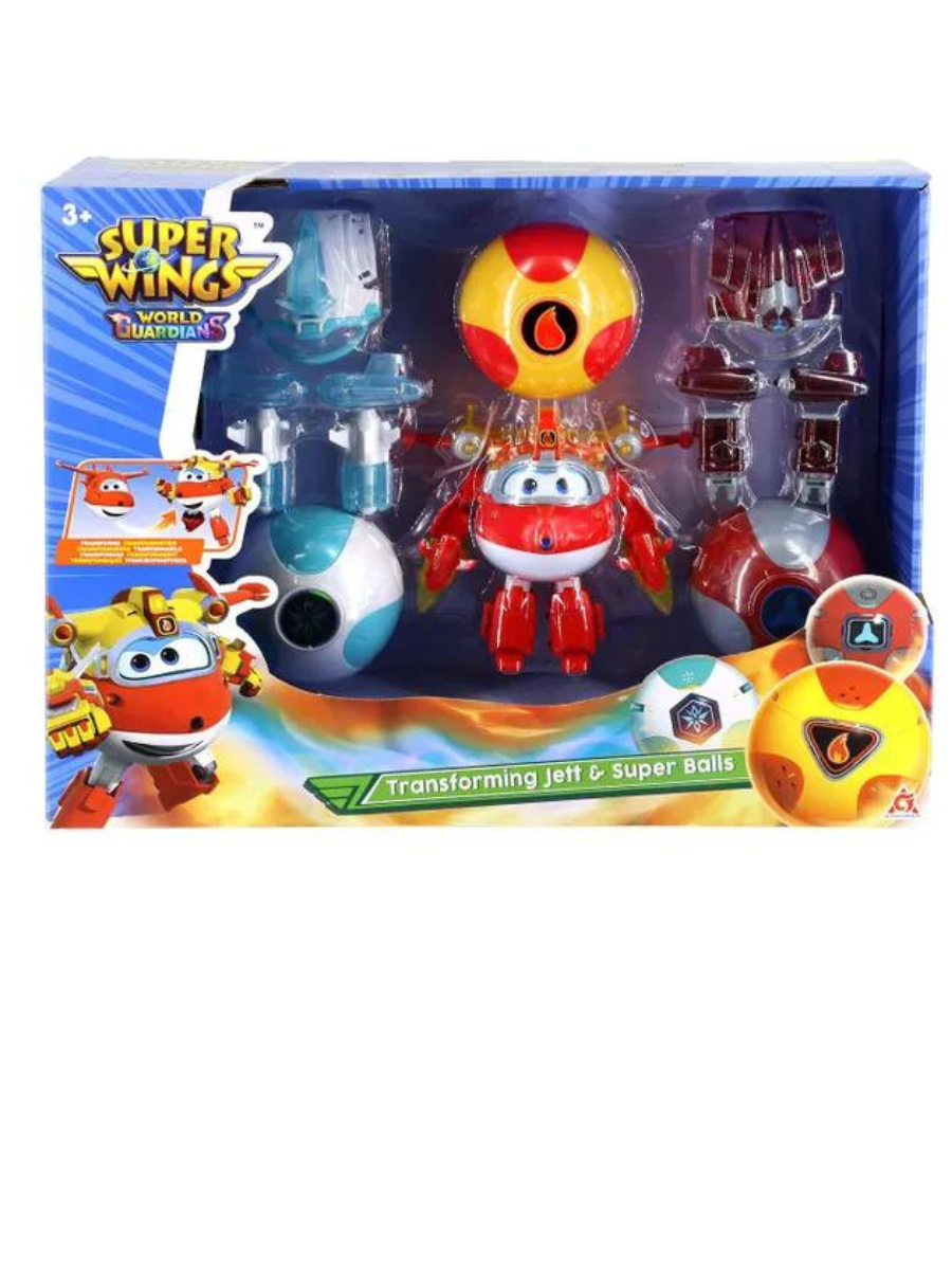 Набор Super Wings Трансформер Джетт и 3шара