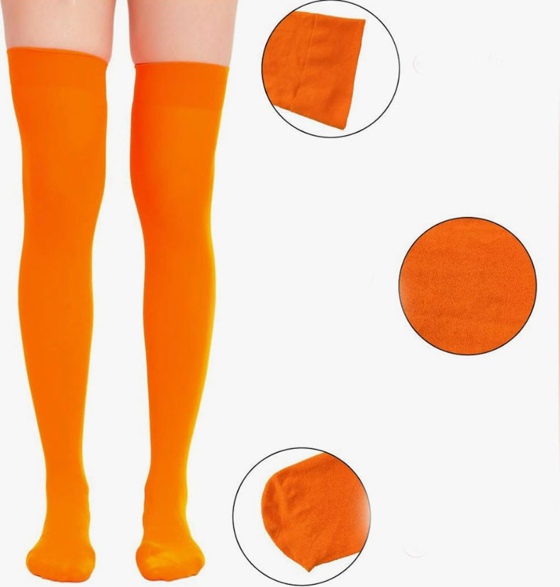 Гольфы выше колена однотонные оранжевые - фото 2 - id-p114880923