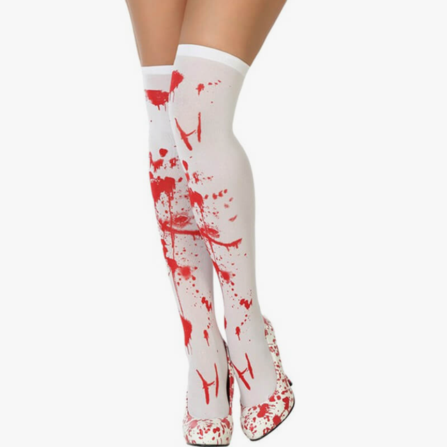 Гольфы выше колена полосатые 70 см черно-синие