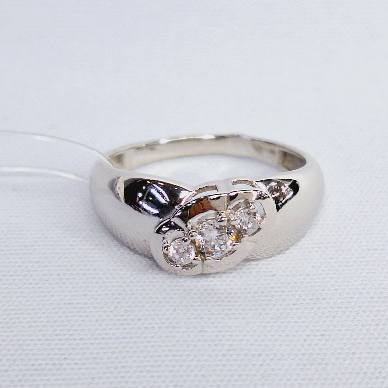 Серебряное кольцо  Фианит Aquamarine 68270А.5 покрыто  родием