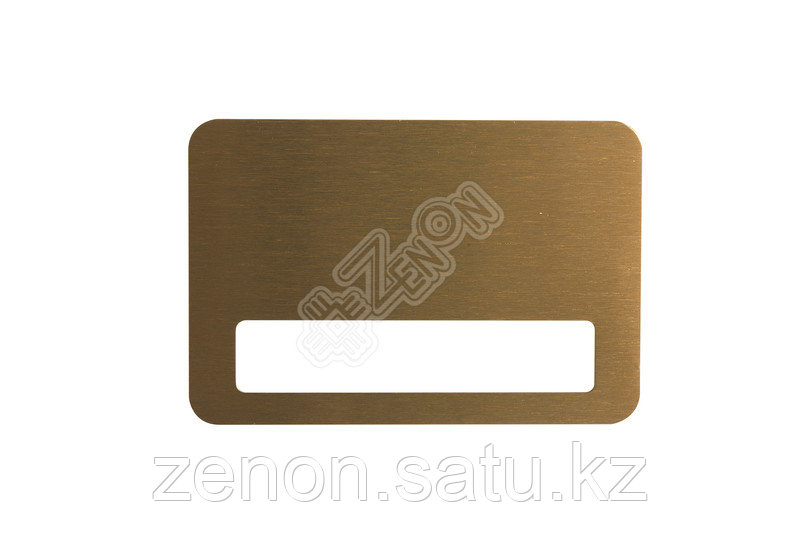 Бейдж для сублимации, металлический, царапанное золото, 76 х 51 мм, с окном 60 х 12 мм, заготовка - фото 1 - id-p114881337