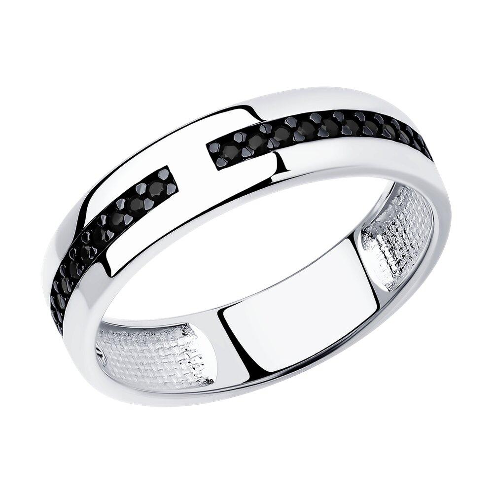 Кольцо из серебра с фианитами Diamant 94-110-01277-1 покрыто родием коллекц. Для него - фото 4 - id-p94944598