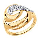 Кольцо из золочёного серебра с фианитами Diamant 93-110-00729-1 позолота, фото 4