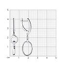 Серьги из серебра с бриллиантами SOKOLOV 87020033 покрыто  родием с английским замком, фото 3