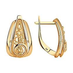 Серьги из золоченого серебра Diamant 93-120-00667-1 серебро с позолотой