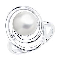 Кольцо из серебра с жемчугом SOKOLOV 94013292 покрыто родием