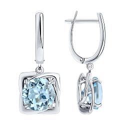 Серьги из серебра с топазами Diamant 94-321-00985-1 покрыто  родием