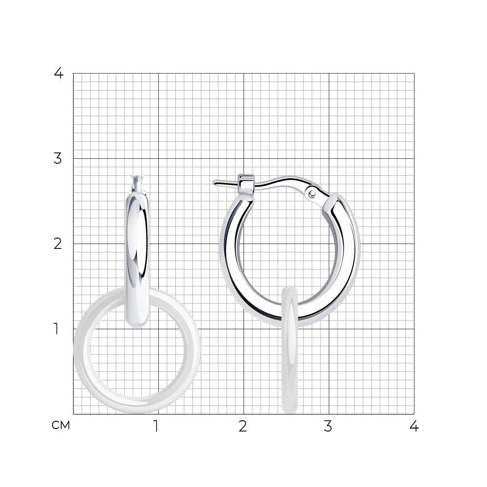 Серьги из серебра с керамическими вставками SOKOLOV 94025008 покрыто родием замок-булавка - фото 5 - id-p95307068