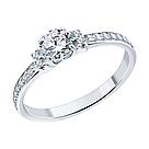 Кольцо из серебра с фианитами Diamant 94-110-01556-1 серебро с родием, фото 5