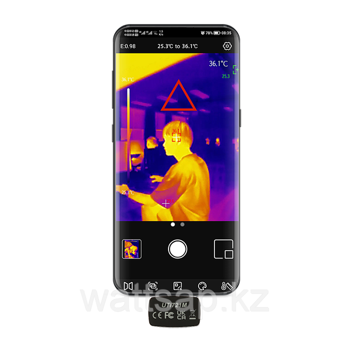 Портативный тепловизор для смартфона UNI-T UTi721M -20/+550°С ИК-разрешение 256x192 для Android - фото 5 - id-p114881173