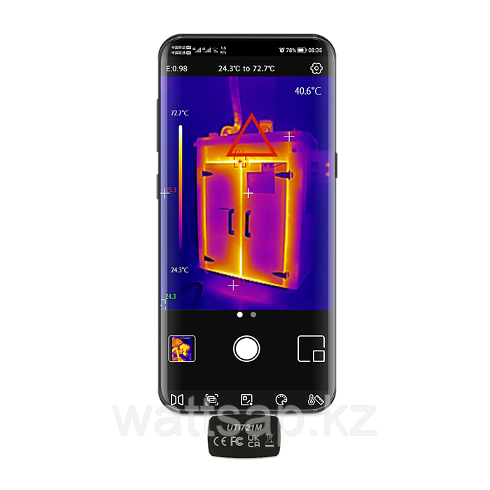 Портативный тепловизор для смартфона UNI-T UTi721M -20/+550°С ИК-разрешение 256x192 для Android - фото 6 - id-p114881173