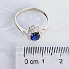 Серебряное кольцо  Фианит  Наносапфир Aquamarine 67377АБ.5 покрыто  родием коллекц. Клеопатра, фото 3