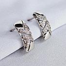 Серьги серебряные классические  Фианит Aquamarine 46773А.5 серебро с родием, фото 2