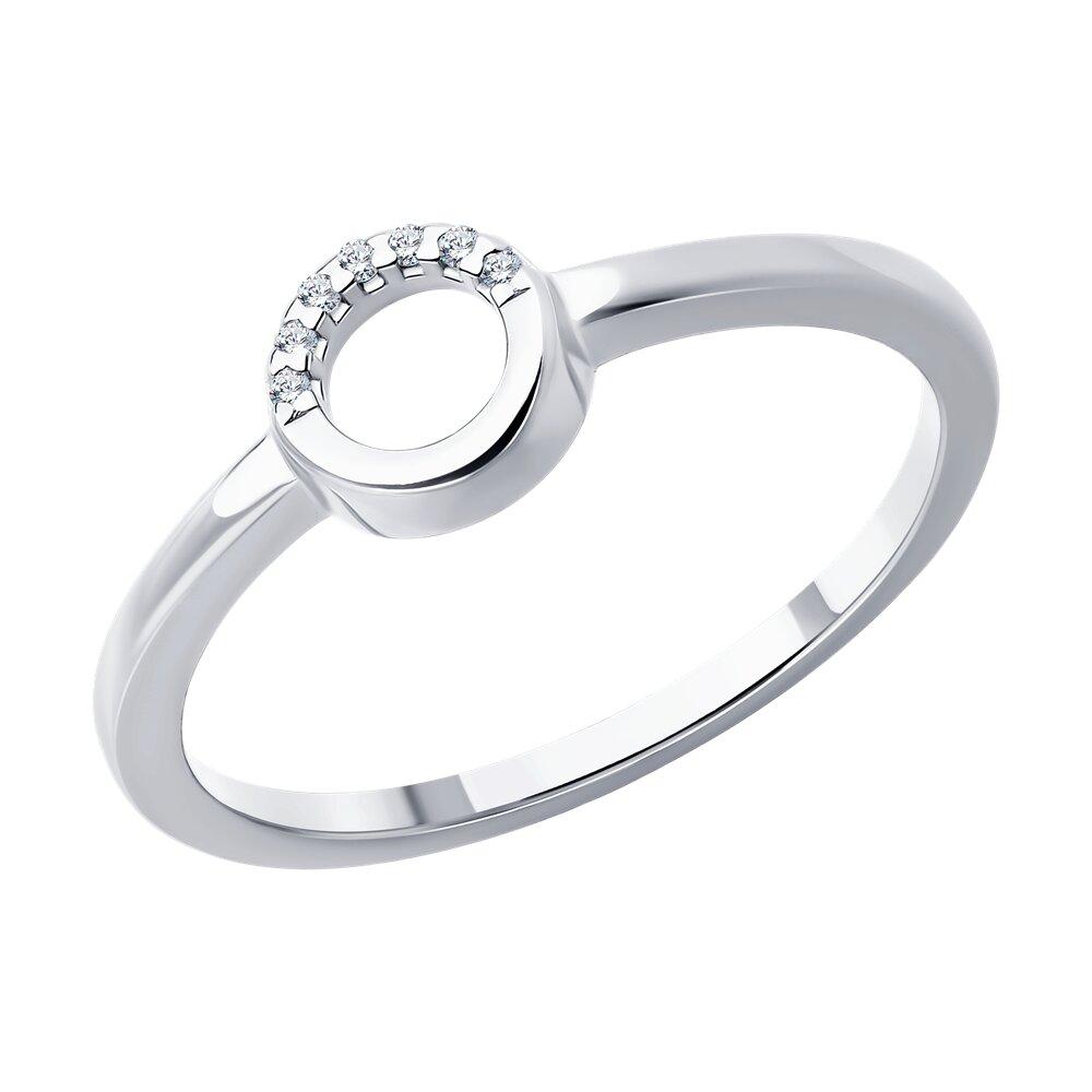 Кольцо из серебра с бриллиантами Diamant 94-210-02695-1 покрыто  родием