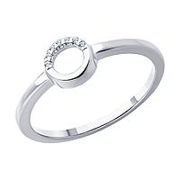 Кольцо из серебра с бриллиантами Diamant 94-210-02695-1 покрыто родием
