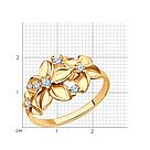 Кольцо из золочёного серебра с фианитами Diamant 93-110-01637-1 позолота, фото 5