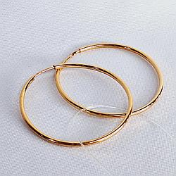 Серьги конго из серебра  Aquamarine 32235з.6 серебро с позолотой