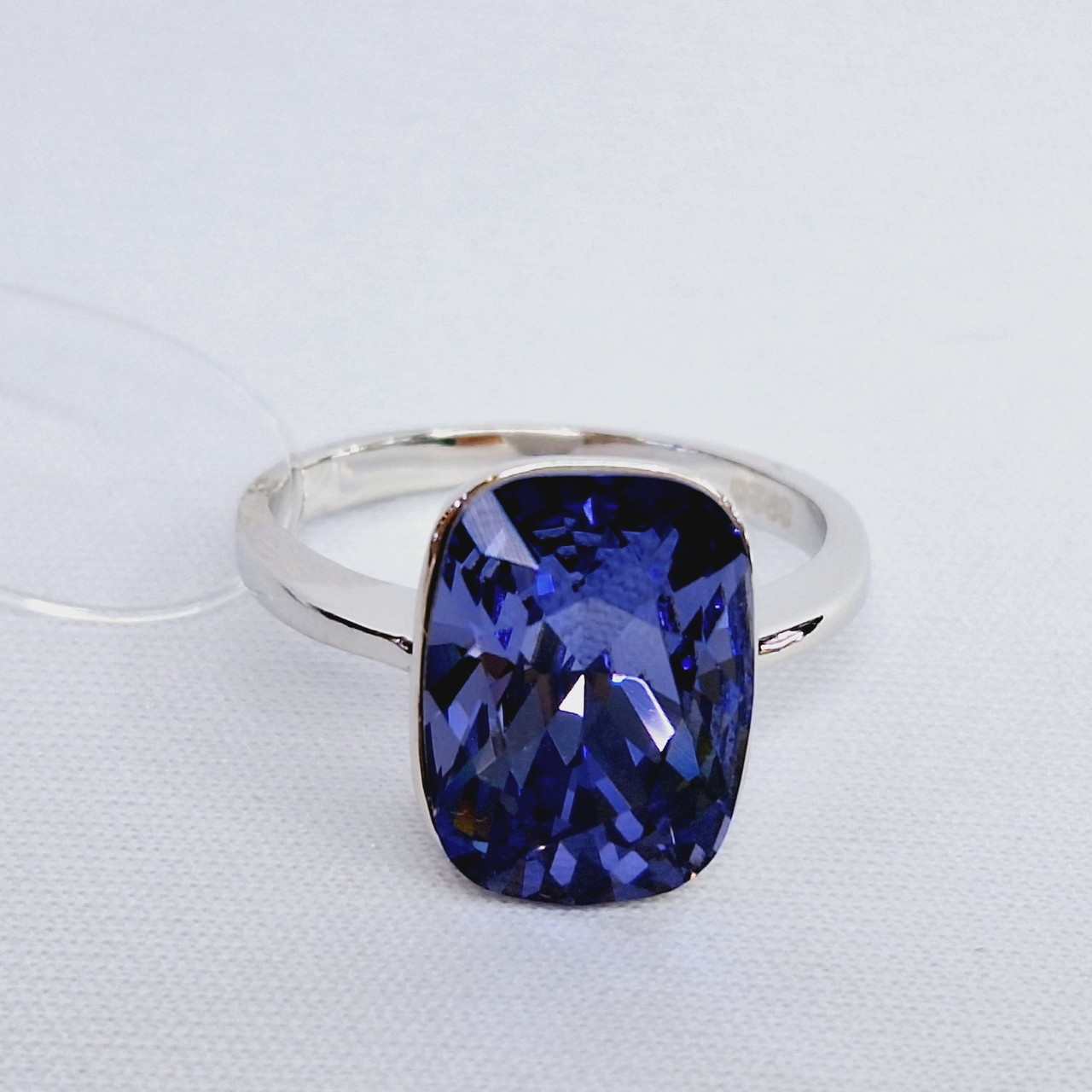 Серьги из серебра с фианитами M353 вид прямоугольник, фото 1