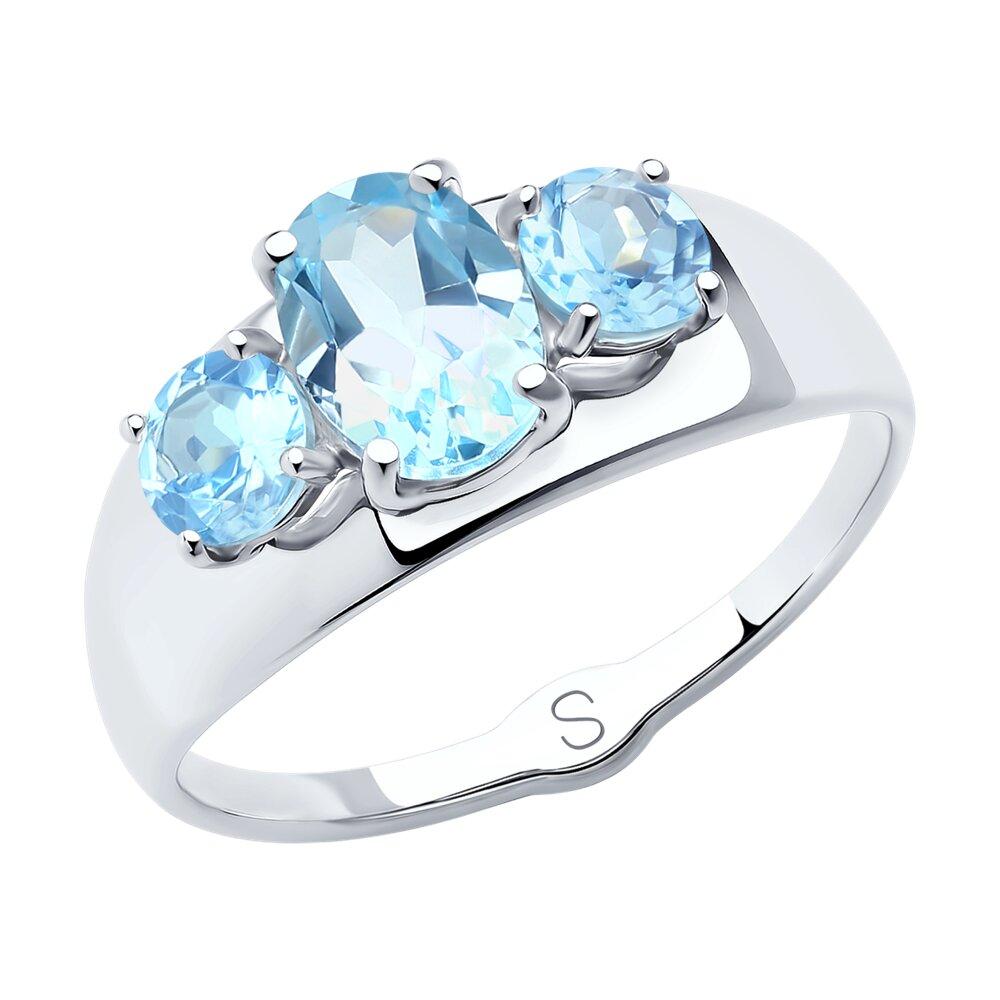 Кольцо из серебра с топазами Diamant 94-310-00556-1 покрыто  родием