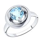 Кольцо из серебра с топазом Diamant 94-310-00782-1 покрыто  родием, фото 4
